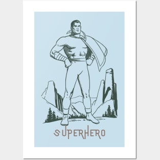 VINTAGE COMIC SUPERHERO Posters and Art